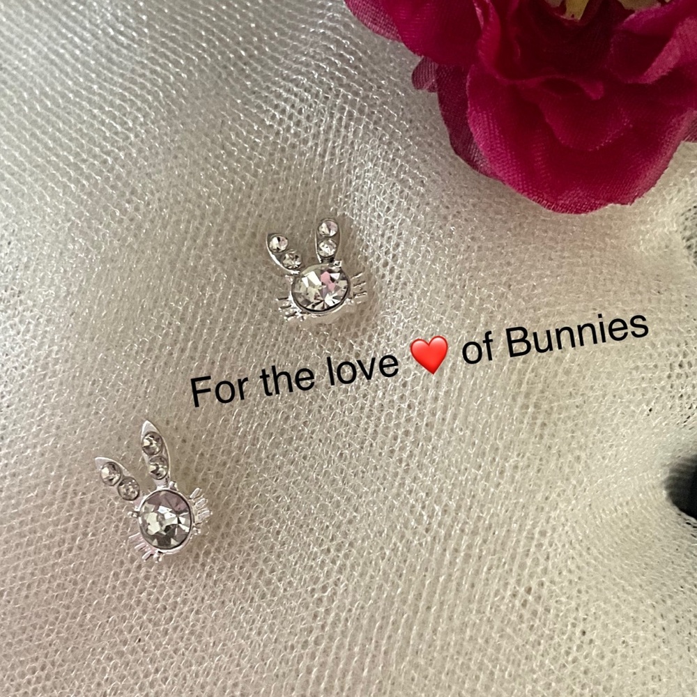 Rhinestone Bunnies Easter Bunny Jewelry. Earrings For Easter. Great Gift Idea
